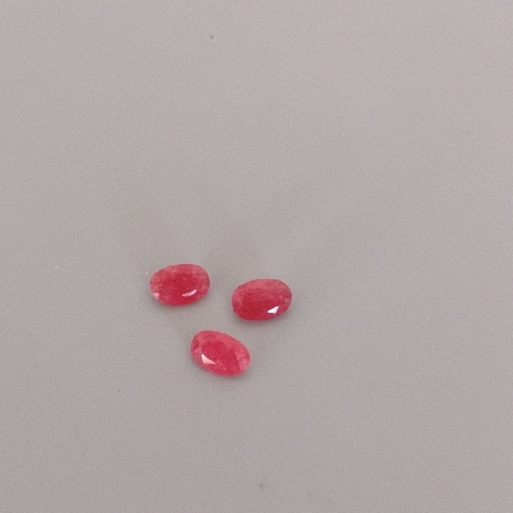 Set of Three Pink Ruby Gemstones